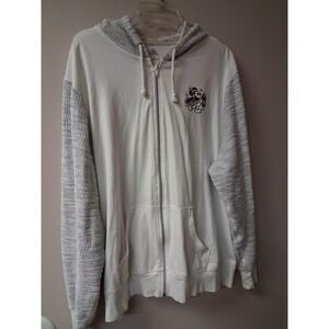 Disney Mickey Mouse Holiday Hoodie Sweatshirt White Gray 3X Zip Up Winter